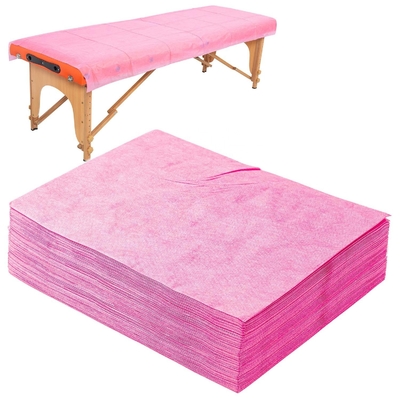 Couvre-lit jetable rose pour le massage facial d'hôpital de PE de l'utilisation pp