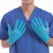Bleu blanc de gants protecteurs d'examen médical de noir jetable de nitriles