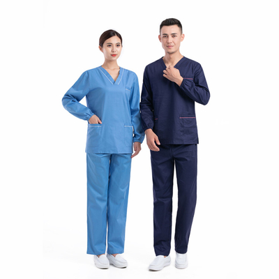 Médicaux bleus frottent la longue douille XS-3XL de costume industrielle, centre de soins de santé
