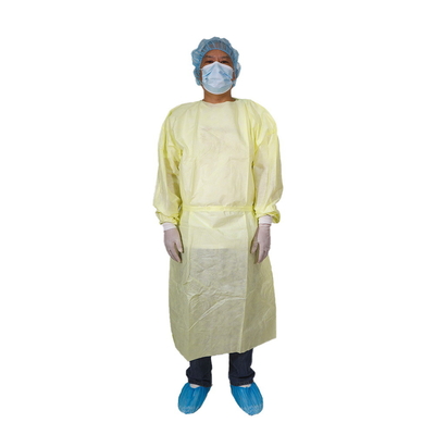 Hôpital non tissé jetable de robes d'isolement du niveau 3 jaunes de SMMMS
