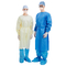 robes chirurgicales de l'hôpital 50g jetable bleu, robe chirurgicale SMMS d'isolement imperméable jaune du niveau 2