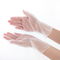 Les gants protecteurs jetables transparents de PVC saupoudrent le vinyle libre