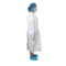 L'isolement médical blanc habille jetable avec la manchette tricotée 20-65gsm imperméable